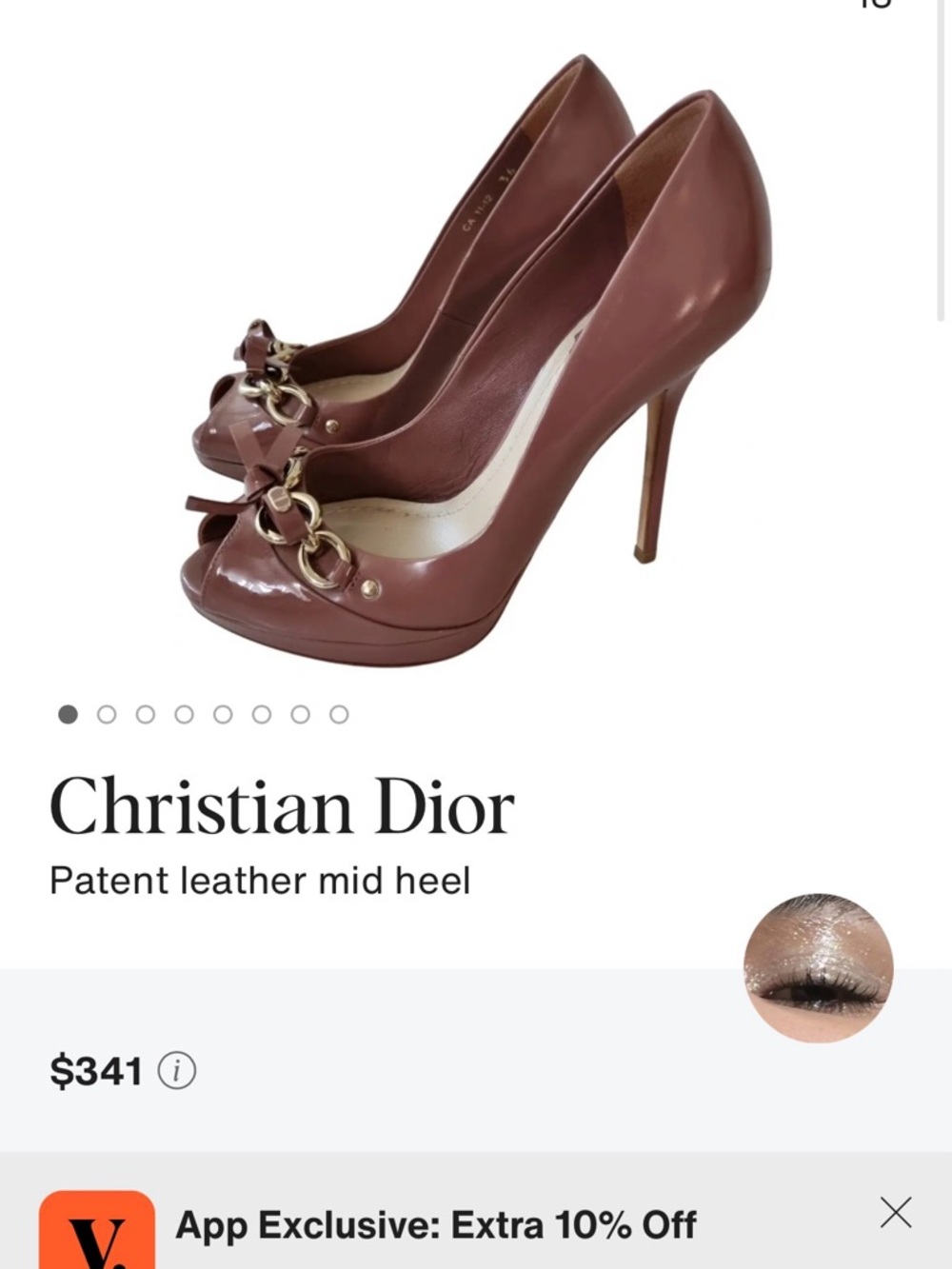 Authentic Christian Dior Dusty Rose Peep-Toe Stiletto Pumps - Picture 9 of 9